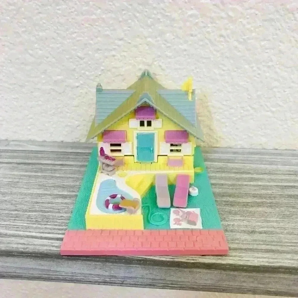 VINTAGE 1993 POLLY POCKET BLUEBIRD SUMMER COTTAGE BEACH HOUSE POLLYVILLE PLAYSET